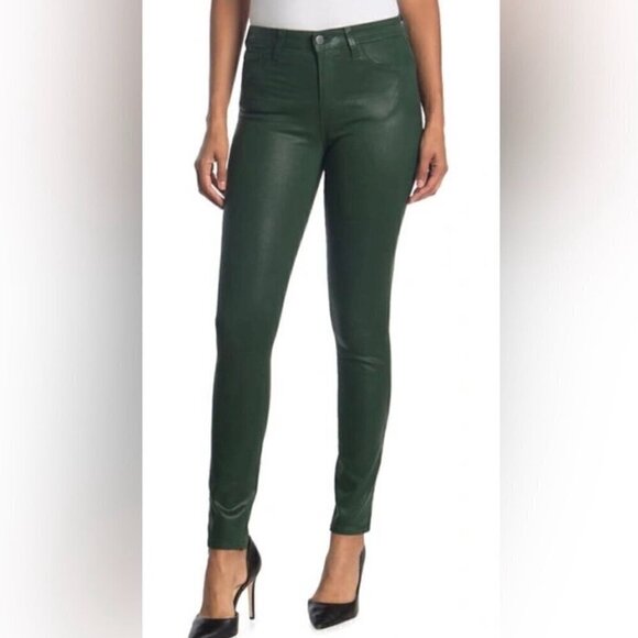 NWT L'AGENCE Marguerite High Rise Skinny Jean in Moss Green Coated - Size 27 - Picture 12 of 12